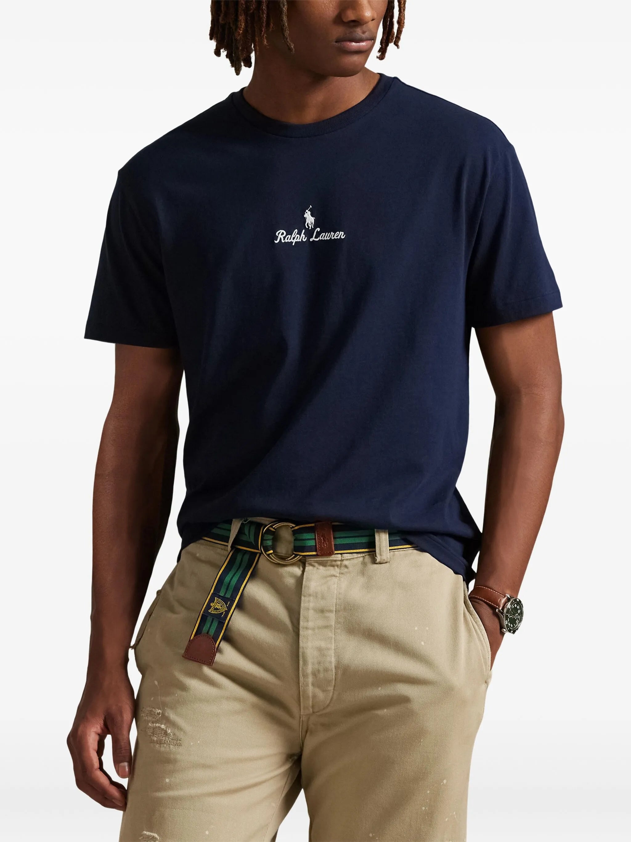 RALPH LAUREN Classic Fit Logo Jersey T-Shirt Aviator Navy