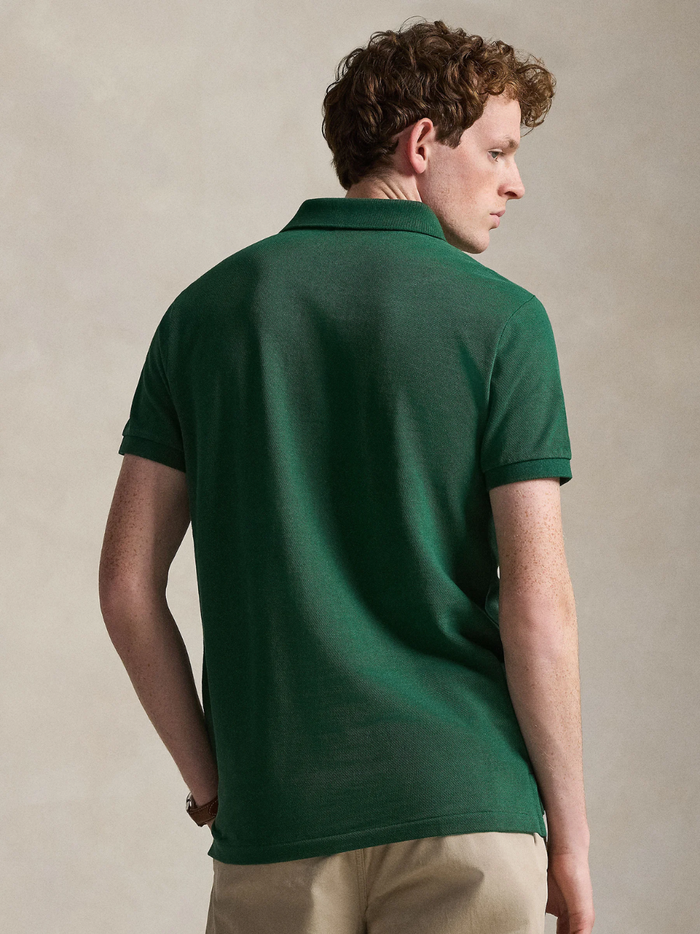 RALPH LAUREN Slim Fit Mesh Polo Shirt Green