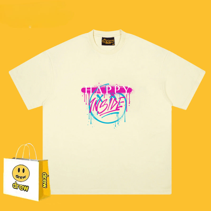 Drew T-shirts Smiley T-shirt Cotton Short Sleeve