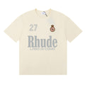 Rhude T-shirts LAGO DI COMO Printed Cotton Casual Short Sleeve Men and Women