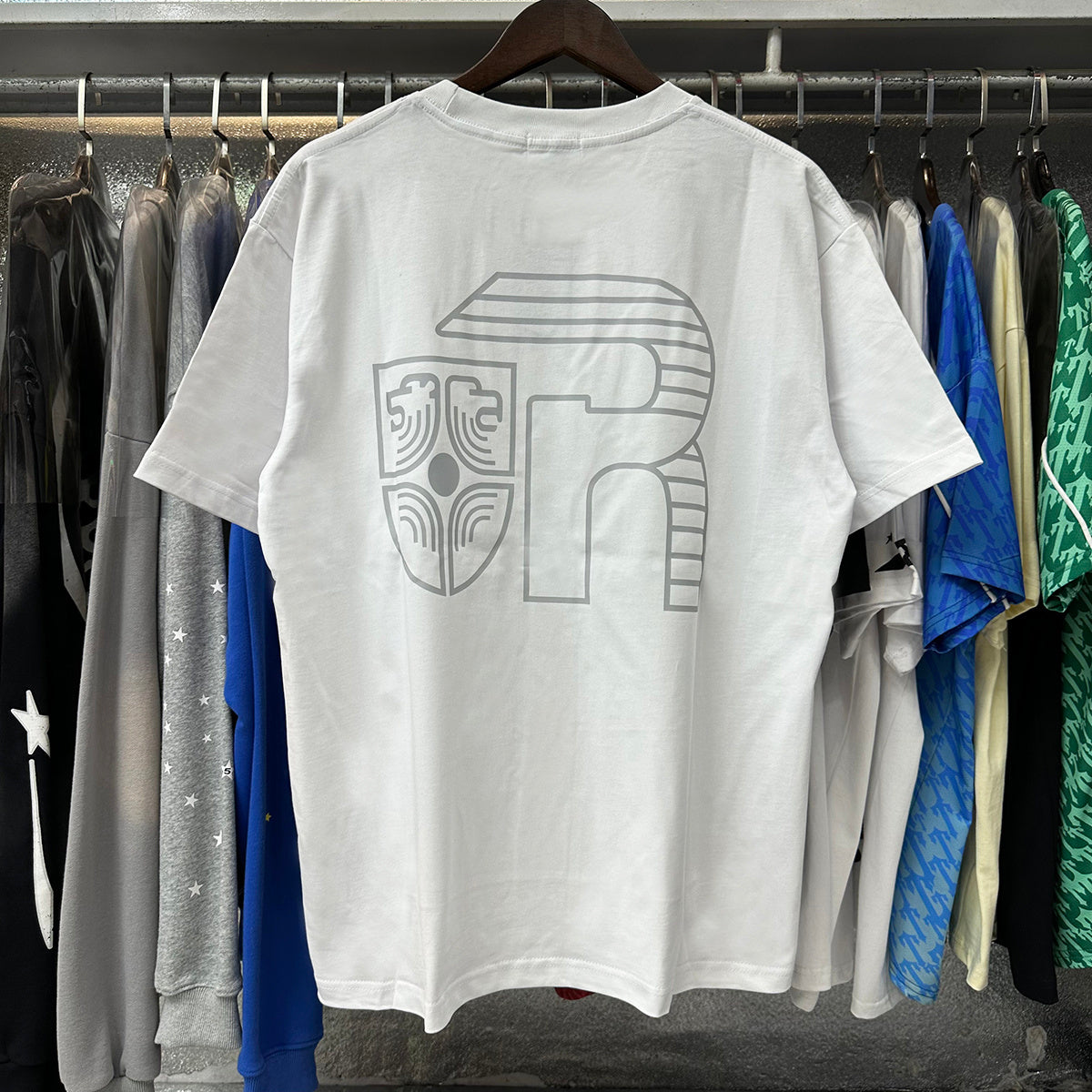 Rhude T-shirts Egyptian Pharaoh Print Cotton Casual Short Sleeves Men and Women
