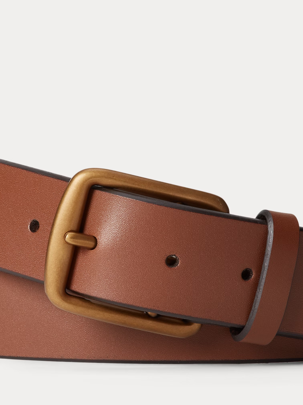 RALPH LAUREN Signature Pony Leather Belt Saddle