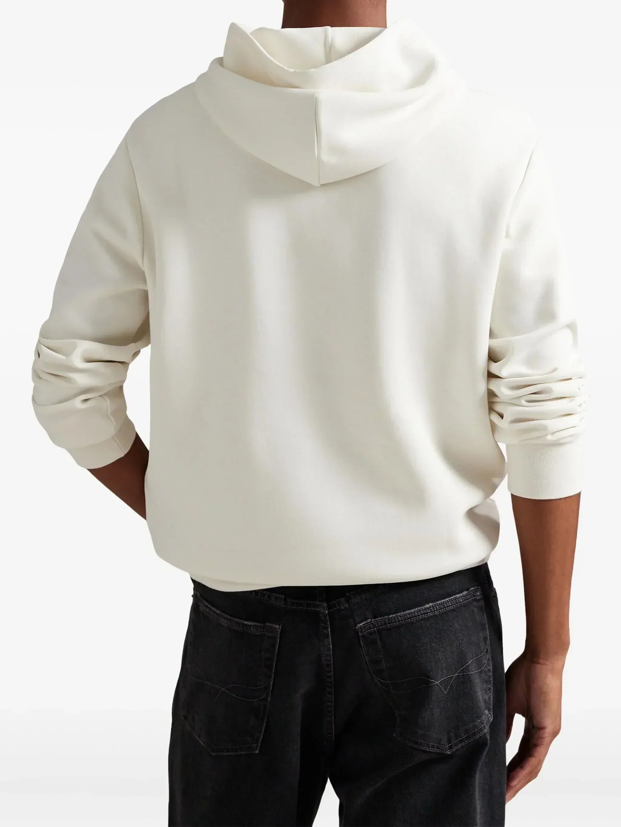 RALPH LAUREN Logo Double-Knit Hoodie White