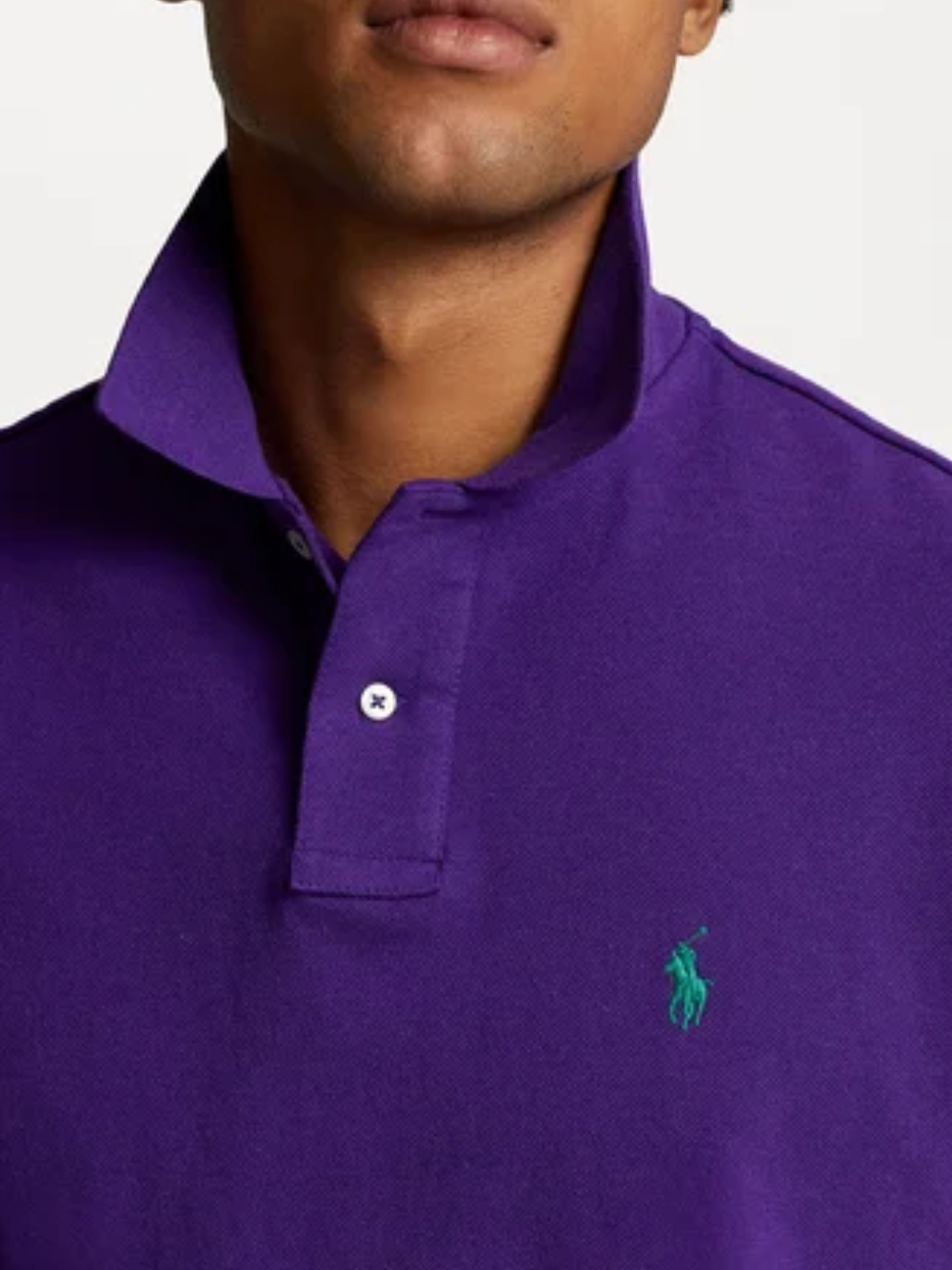 RALPH LAUREN Slim Fit Mesh Polo Shirt Cabana Purple