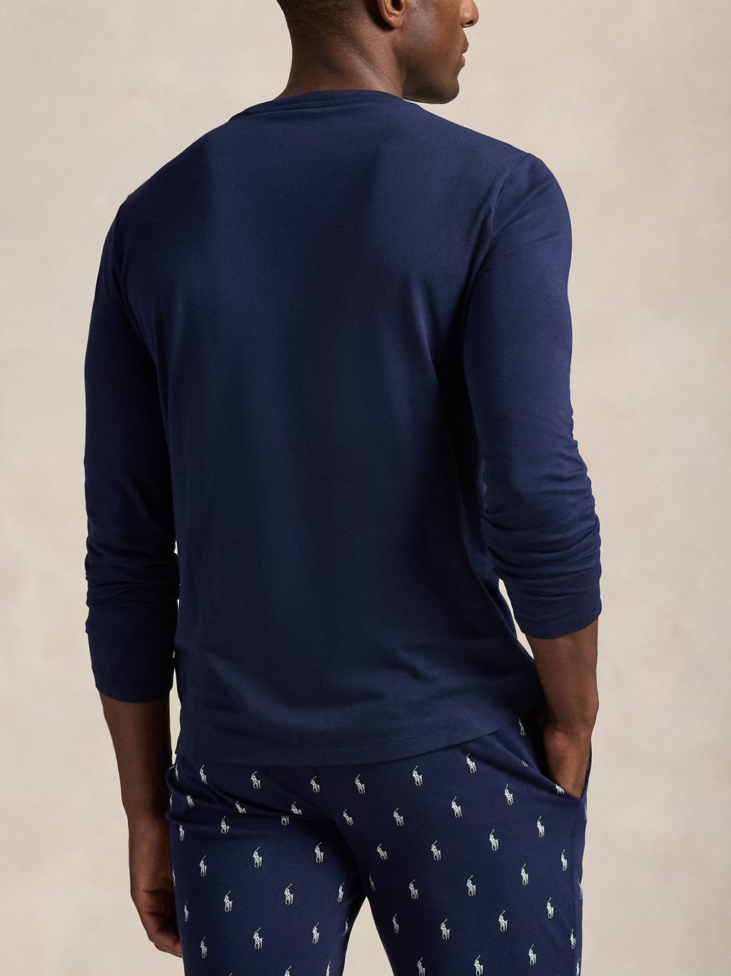 RALPH LAUREN Cotton Jersey Sleep Shirt Cruise Navy