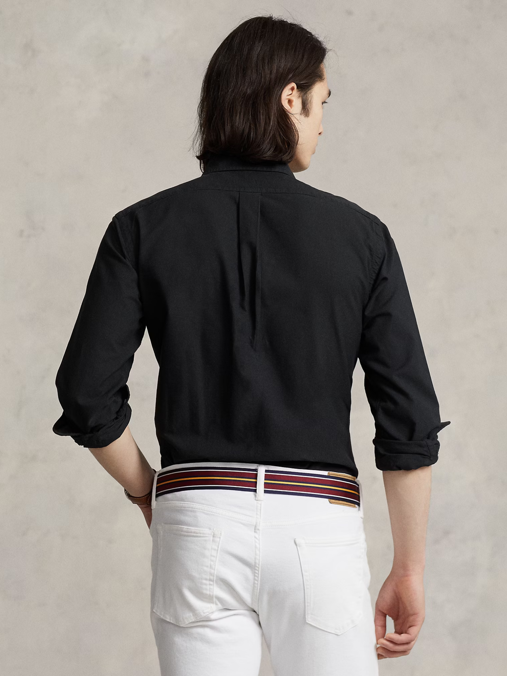 RALPH LAUREN Custom Fit Garment-Dyed Oxford Shirt Polo Black