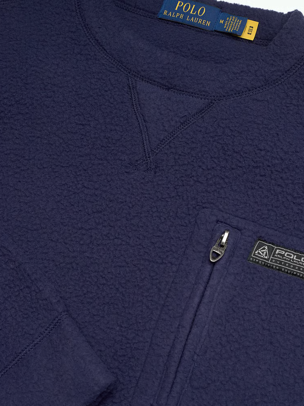 RALPH LAUREN Relaxed Fit Pile Fleece Sweatshirt Navy