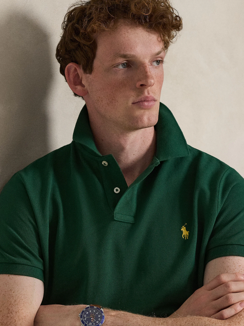 RALPH LAUREN Slim Fit Mesh Polo Shirt Green