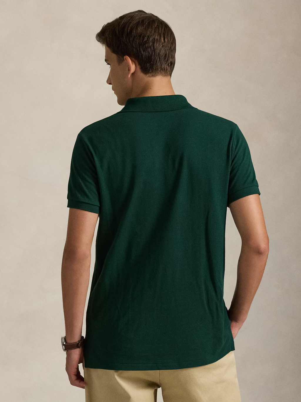 RALPH LAUREN Custom Slim Fit Mesh Polo College Green