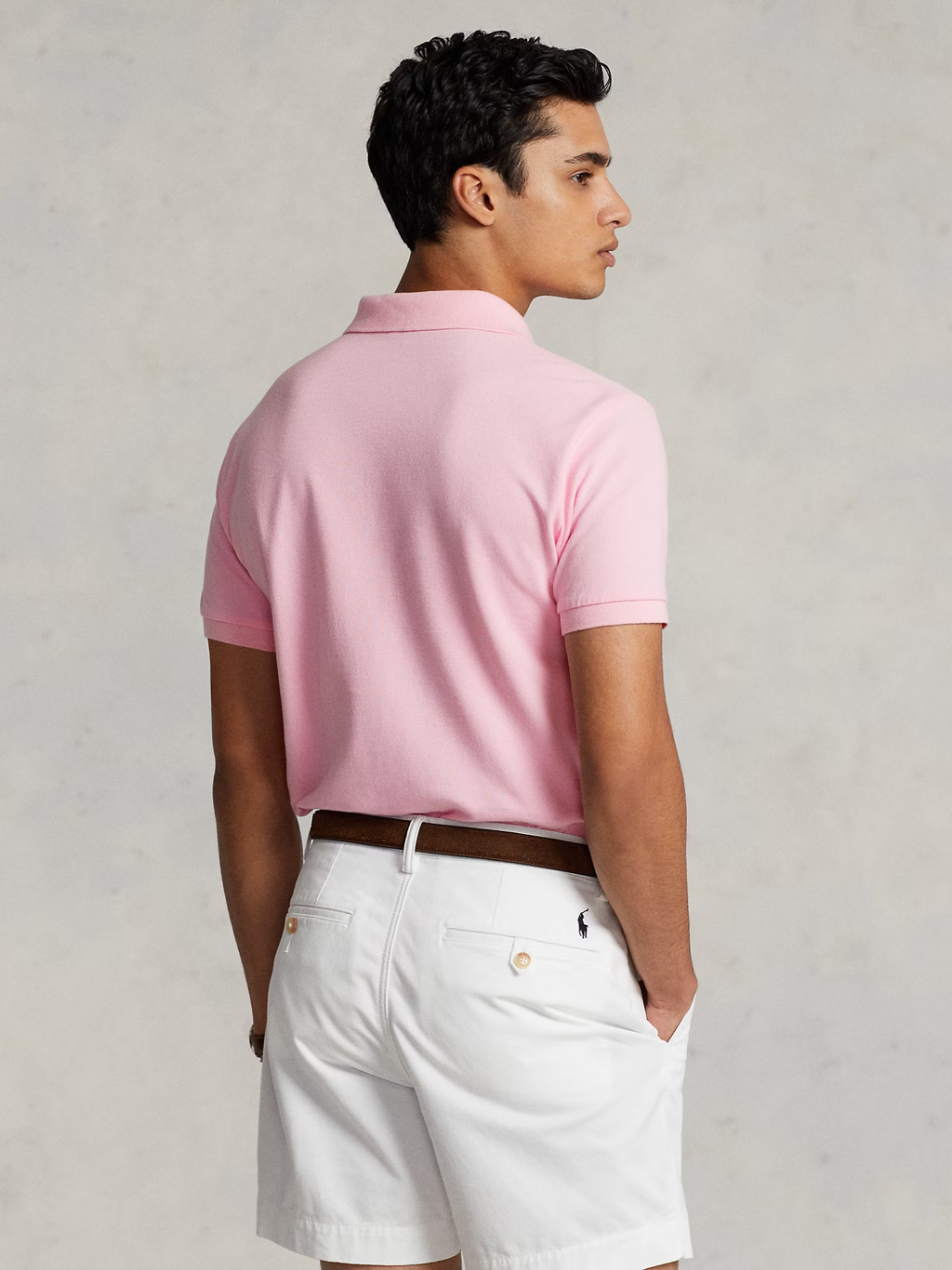 RALPH LAUREN The Iconic Mesh Polo Shirt Carmel Pink/Blue