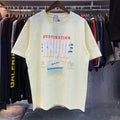 Rhude T-shirts Yacht Printing Cotton Loose Short Sleeves Men and Women