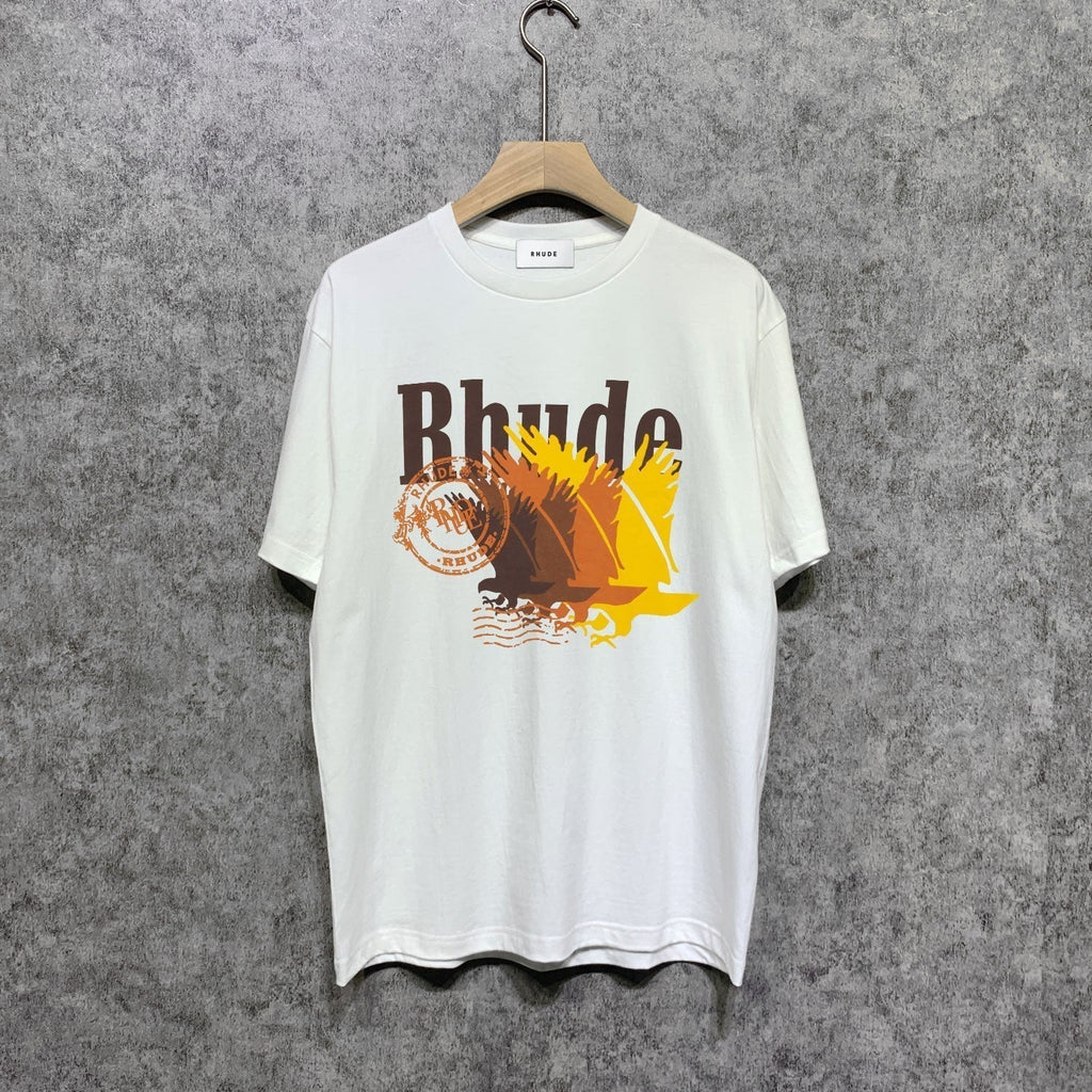 Rhude T-shirts Printed Trendy Pure Cotton