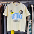 Rhude T-shirts Raceway Printing Cotton Casual Crew Neck Short Sleeve Men and Women