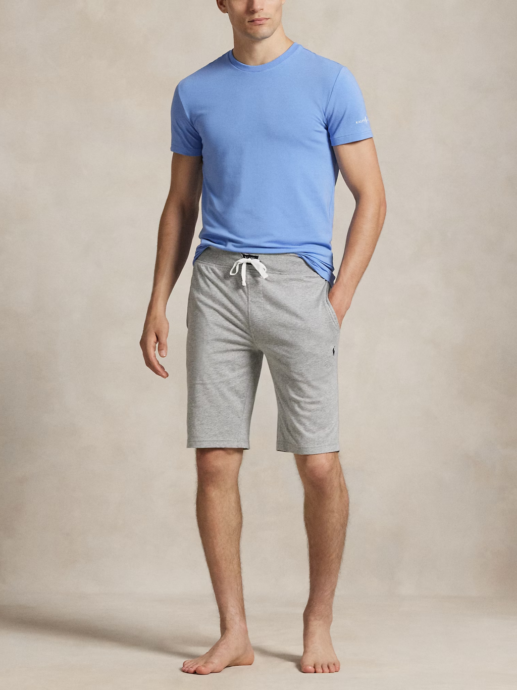 RALPH LAUREN Cotton Jersey Sleep Shorts Andover Heather