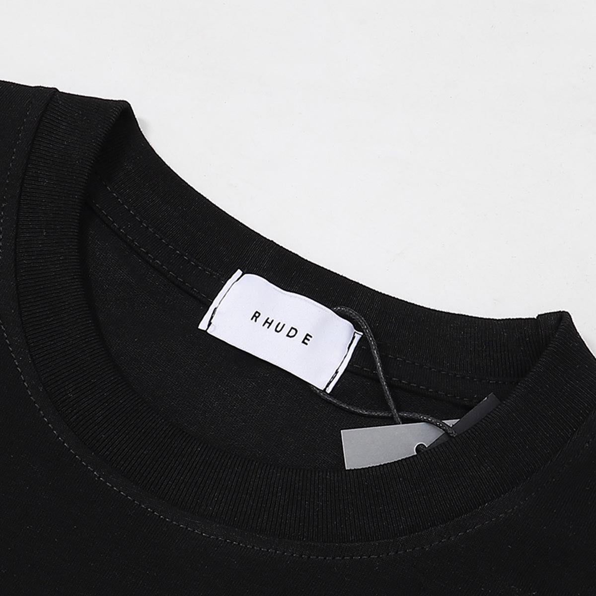 Rhude T-shirts Flag Badge Cotton Casual Short Sleeve Men and Women