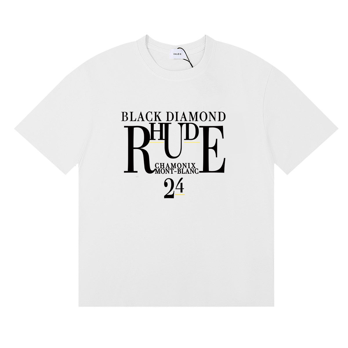 Rhude T-shirts Diamond Solid Color Letter Printing Cotton Casual Short Sleeve Men and Women