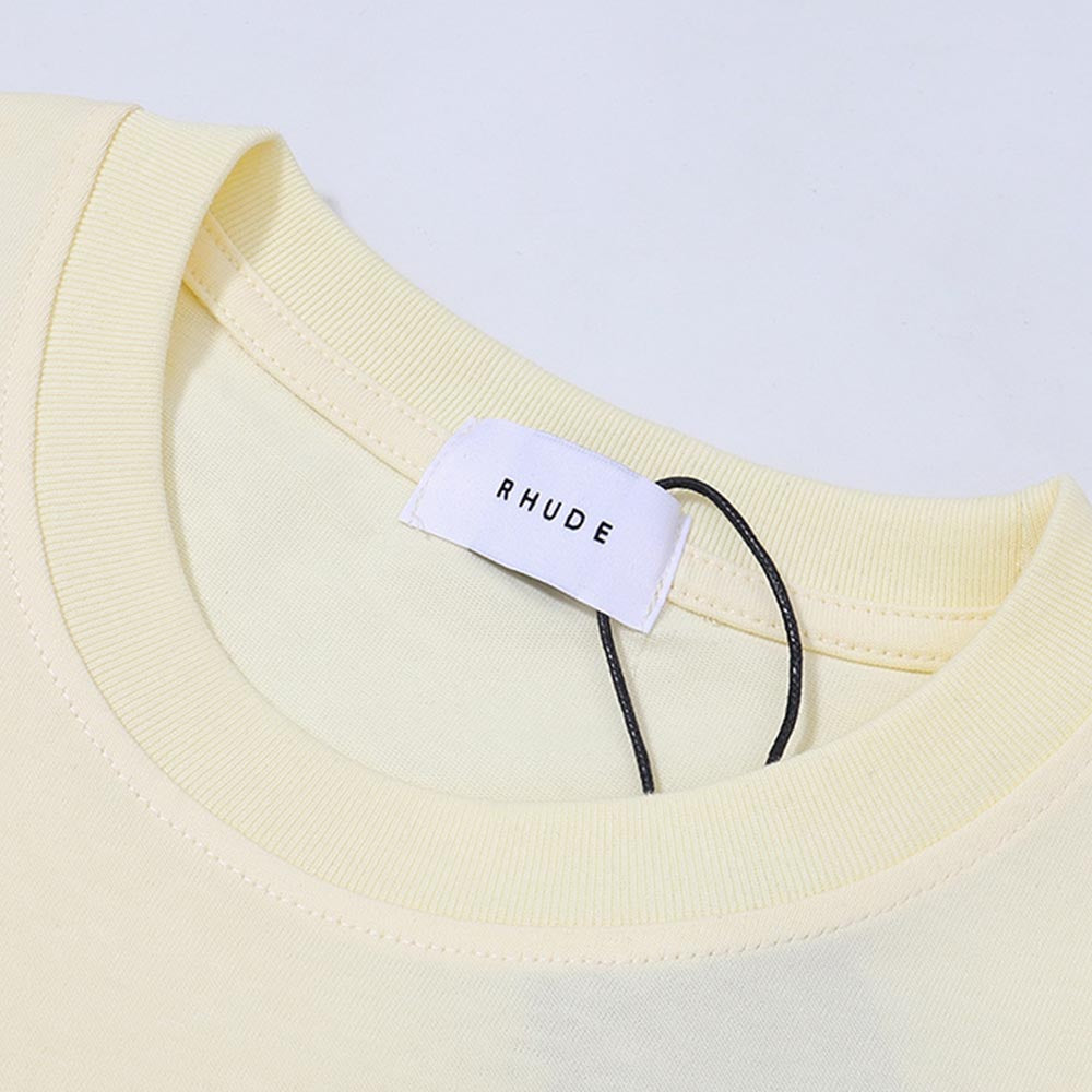 Rhude T-shirts Coconut Crown Printing Cotton Casual Short Sleeve Men and Women