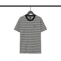 Chrome Heart T Shirts Poison Home Stripe Jacquard Embroidery Short Sleeve Couple T-Shirt