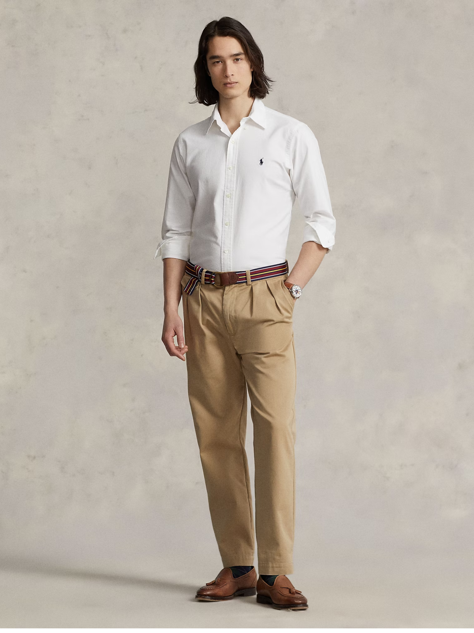RALPH LAUREN Custom Fit Garment-Dyed Oxford Shirt White