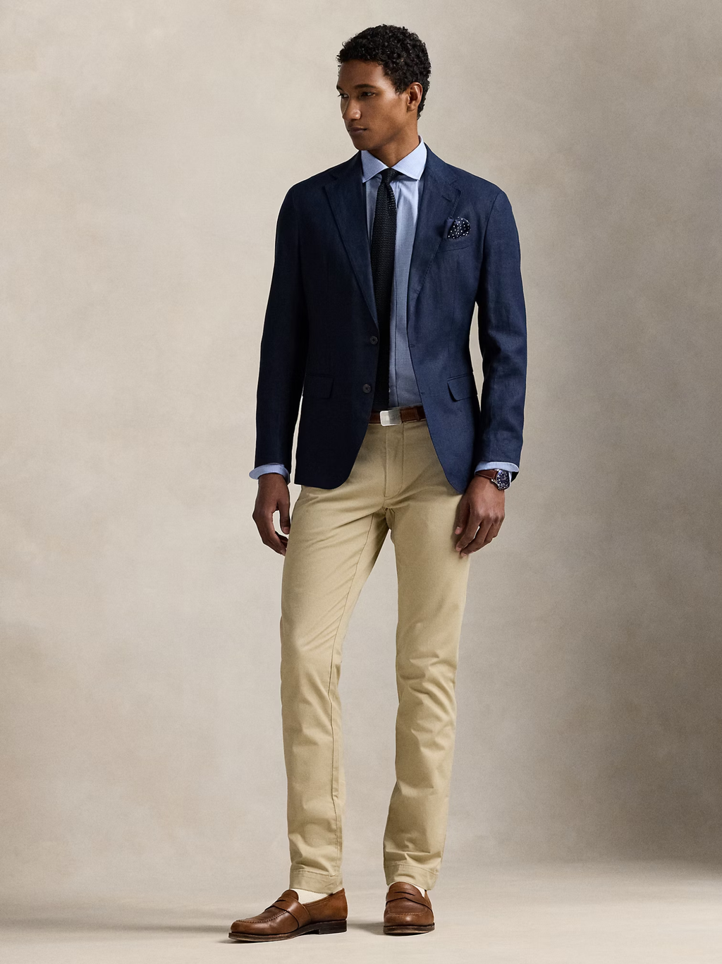 RALPH LAUREN Stretch Slim Fit Chino Trousers Classic Khaki
