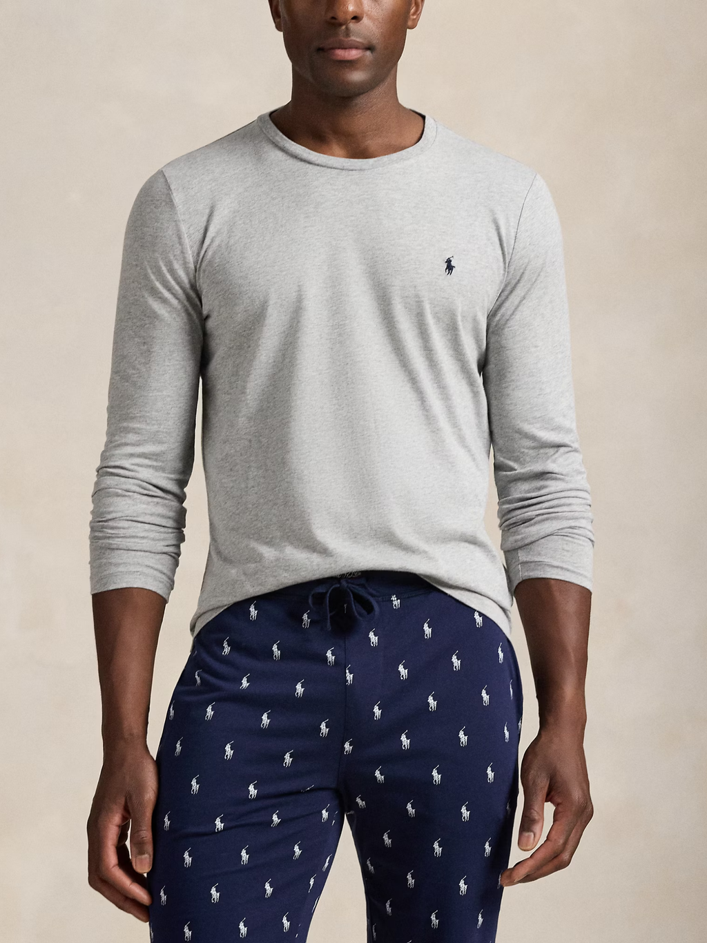 RALPH LAUREN Cotton Jersey Sleep Shirt Andover Heather