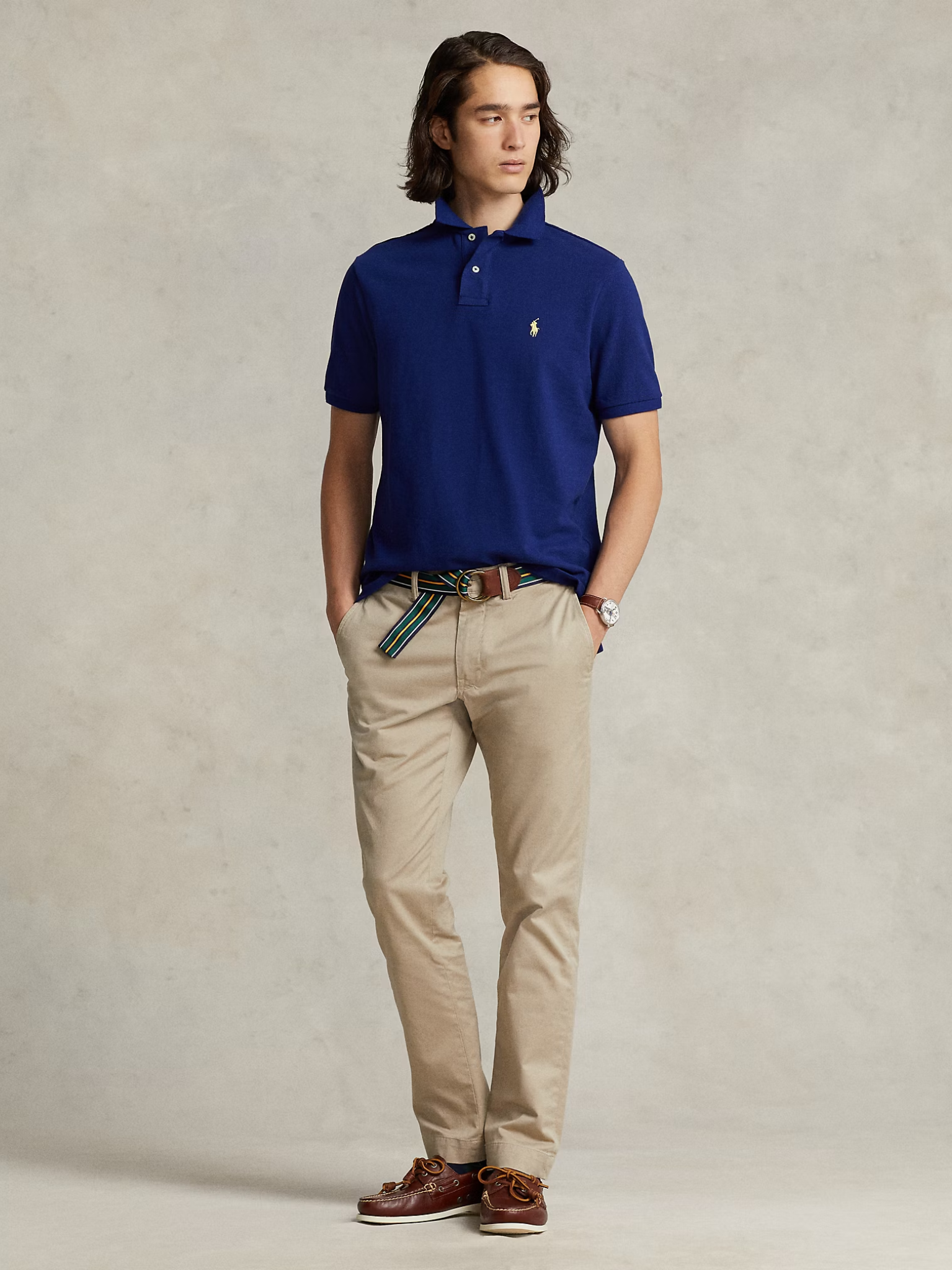 RALPH LAUREN The Iconic Mesh Polo Shirt Autumn Royal/Yellow