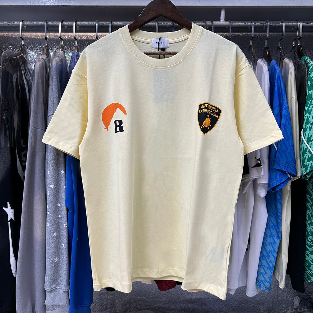 Rhude T-shirts Sunset Printing Cotton Casual Short Sleeve Men and Women