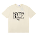 Rhude T-shirts Diamond Solid Color Letter Printing Cotton Casual Short Sleeve Men and Women