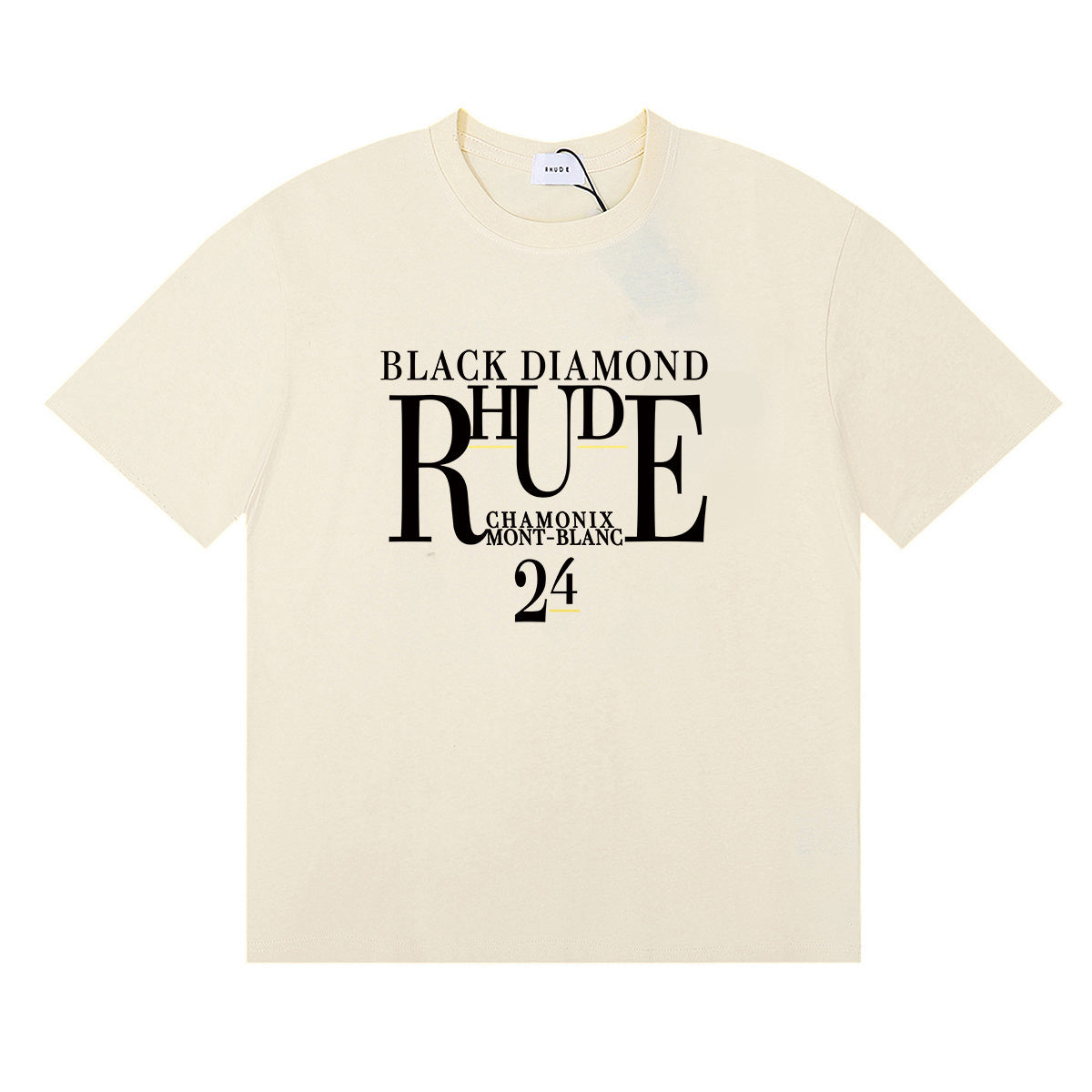 Rhude T-shirts Diamond Solid Color Letter Printing Cotton Casual Short Sleeve Men and Women