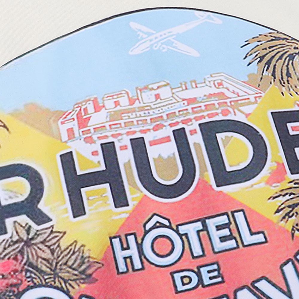 Rhude T-shirts Gustavia Hotel Printed Cotton Casual Short Sleeves Men's and Women's