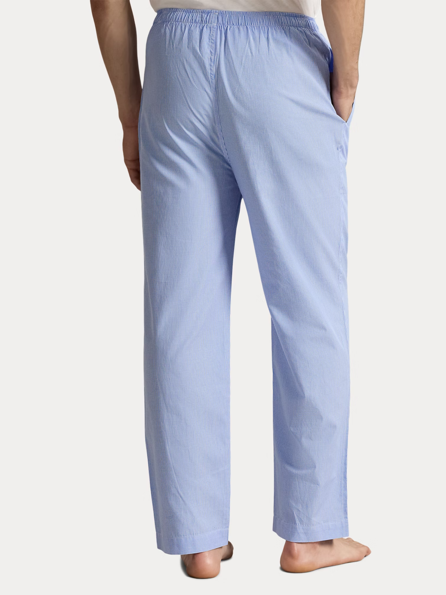 RALPH LAUREN Gingham Cotton Sleep Trousers Lt Blue Mini Gingham