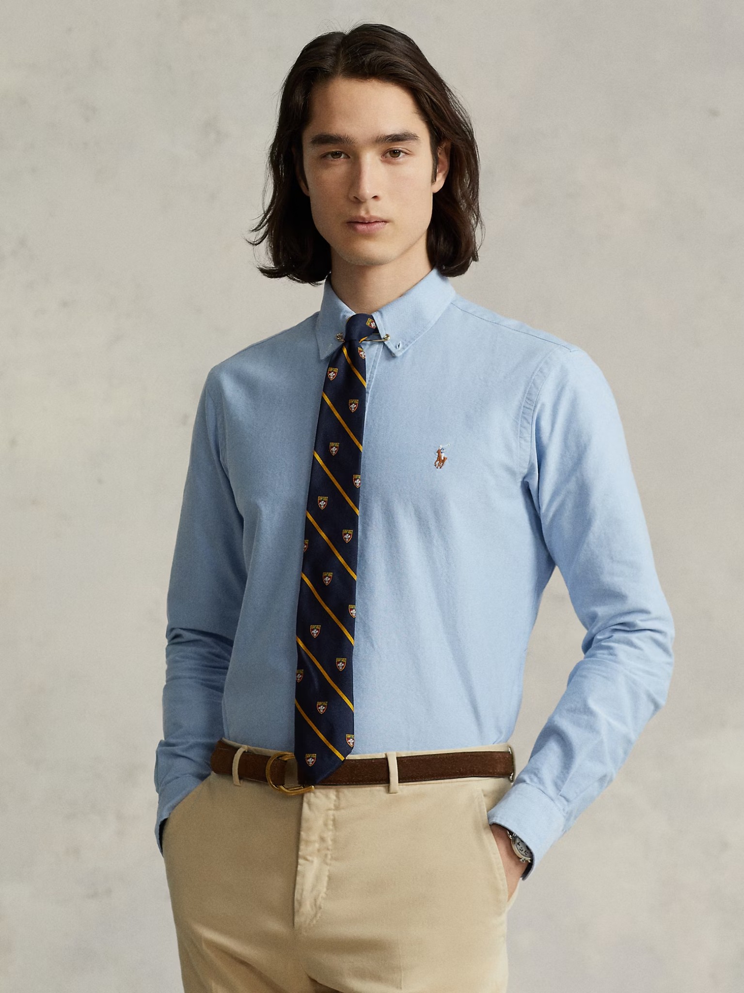 RALPH LAUREN Custom Fit Oxford Shirt Blue