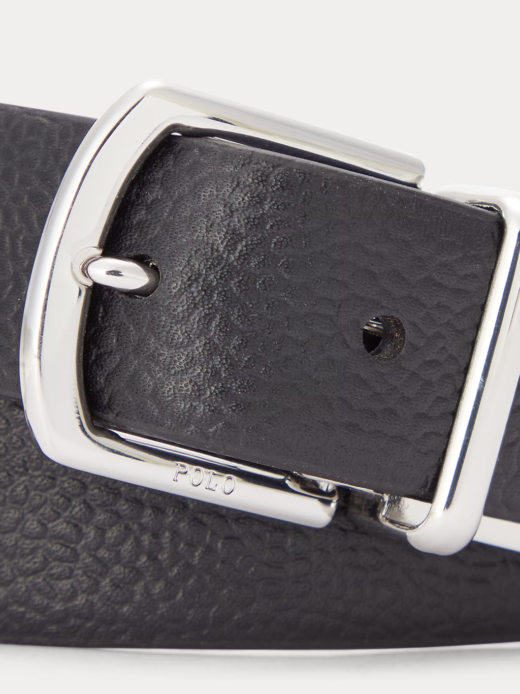 RALPH LAUREN Reversible Pebble Leather Belt Black/Navy