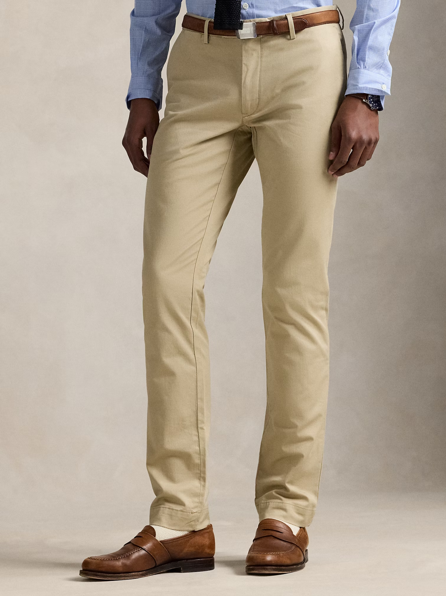 RALPH LAUREN Stretch Slim Fit Chino Trousers Classic Khaki