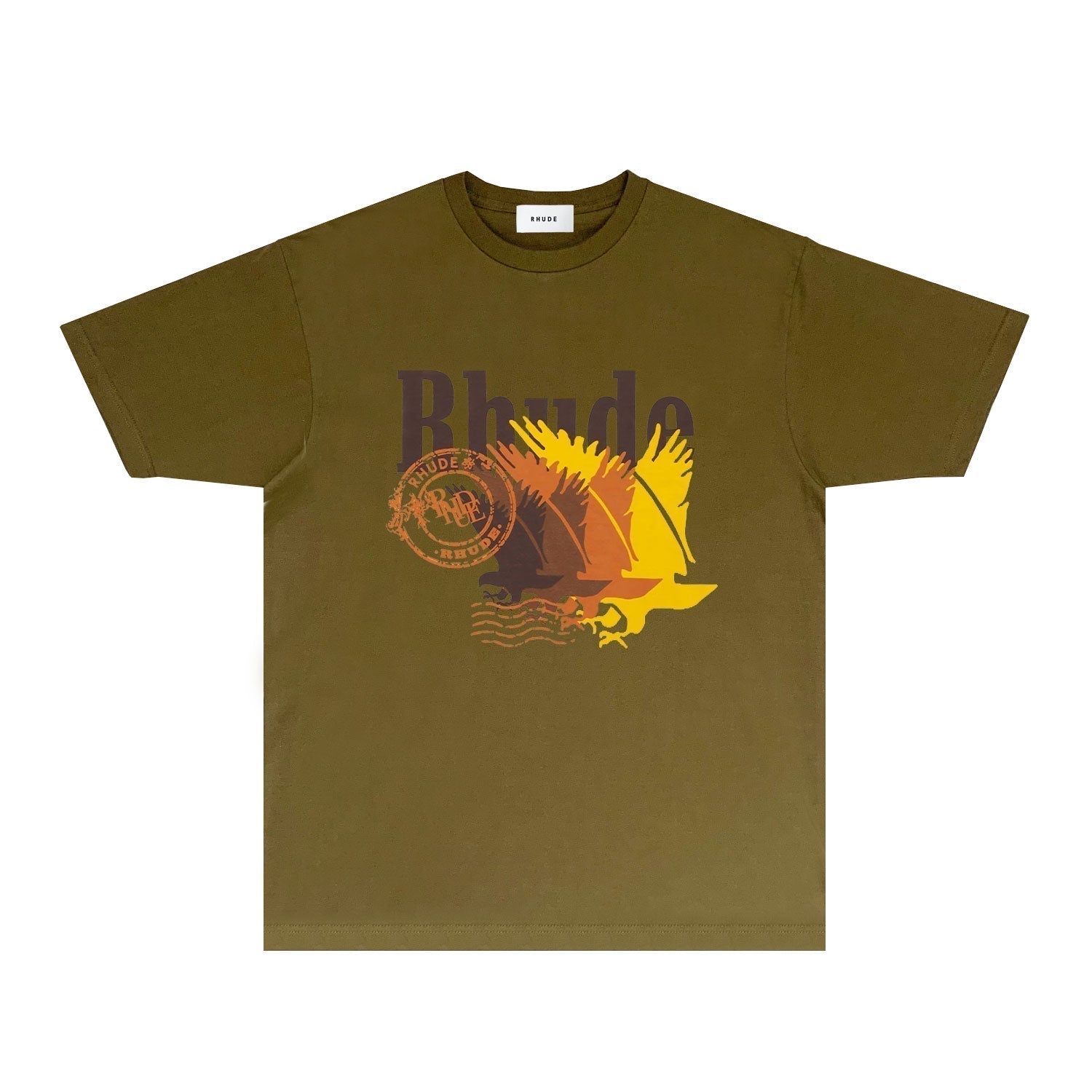 Rhude T-shirts Printed Trendy Pure Cotton