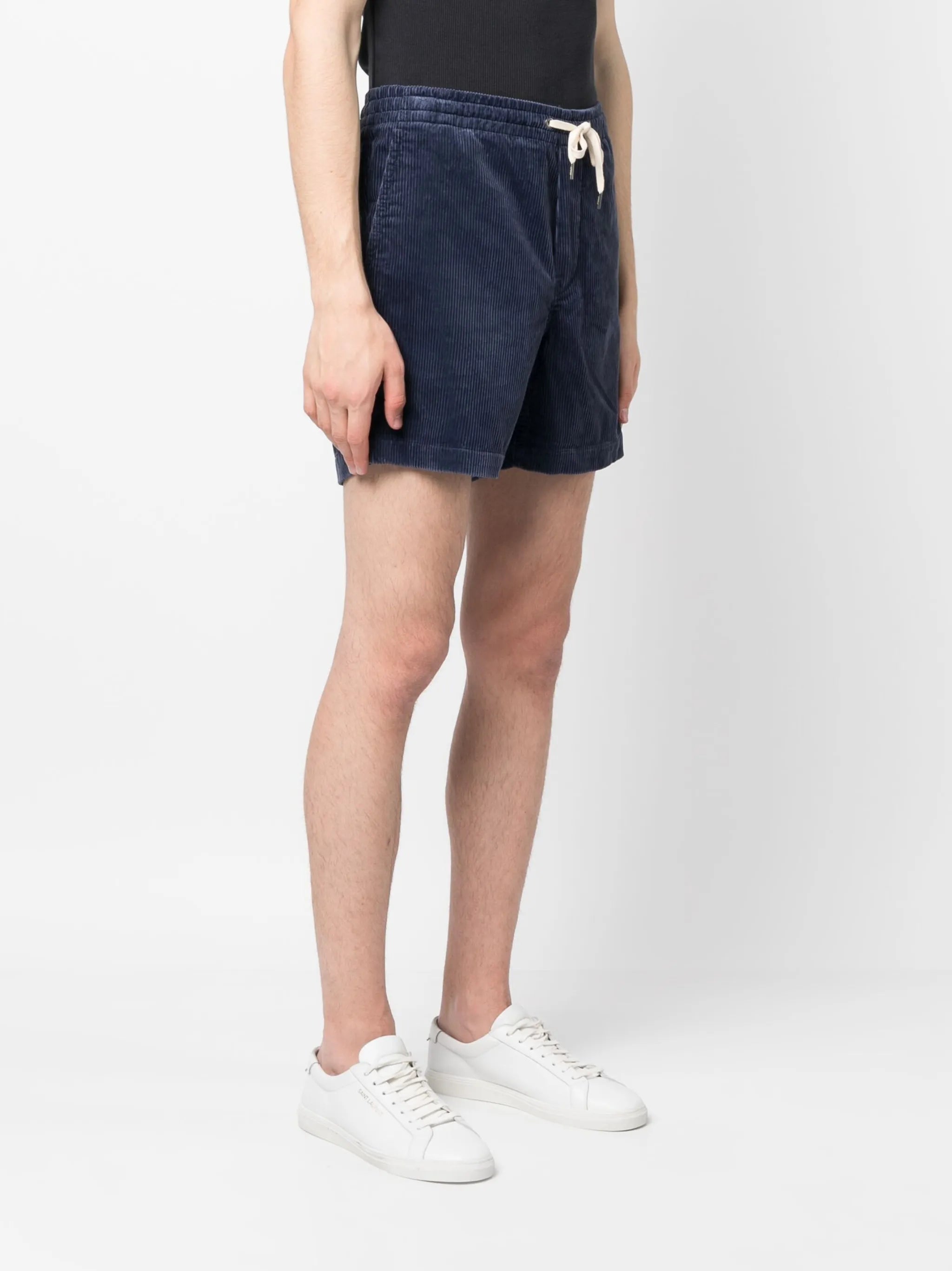 RALPH LAUREN Corduroy Drawstring-fastening Shorts Navy