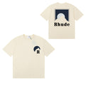 Rhude T-shirts Moonlight Blue Printed Cotton Casual Short Sleeve Men and Women