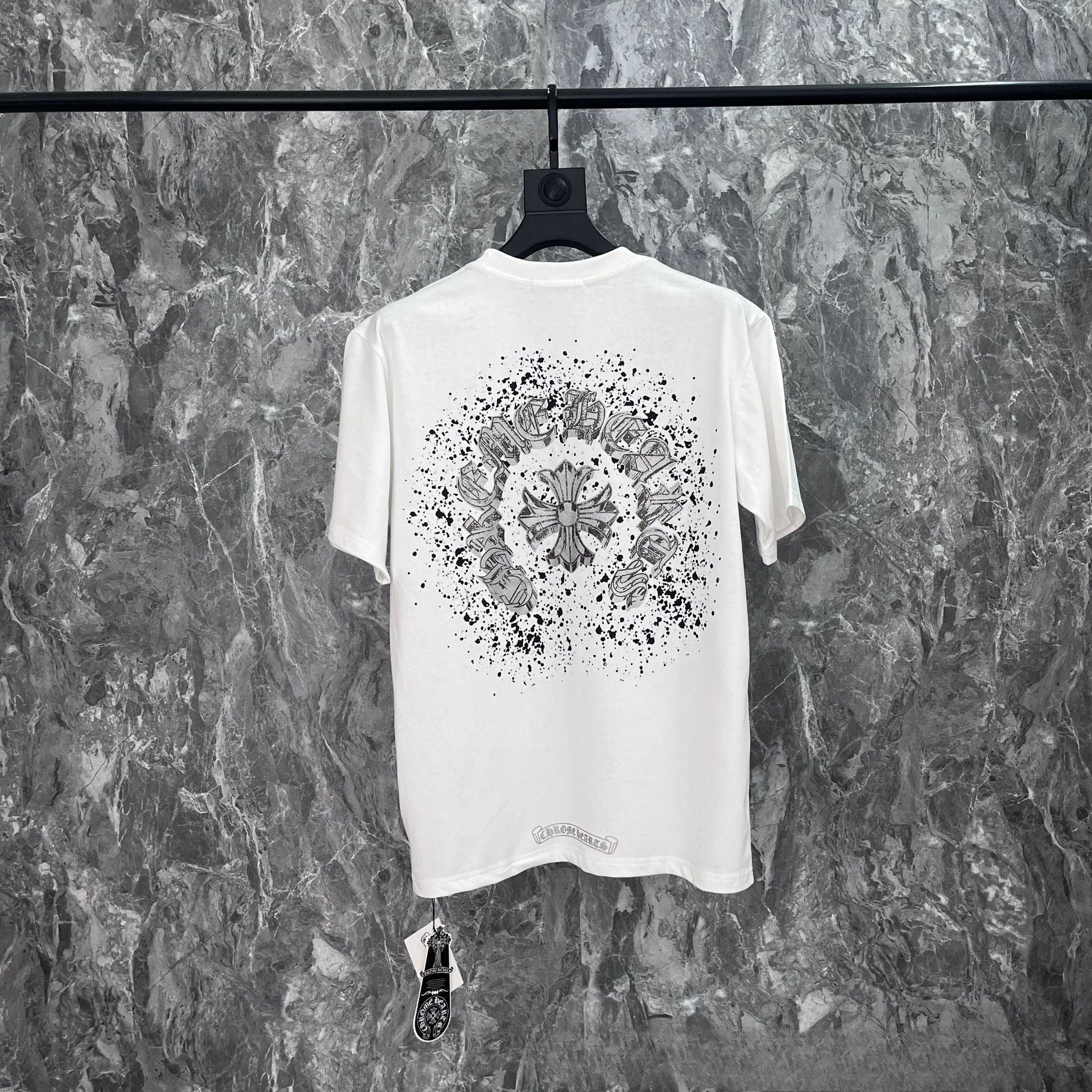 Chrome Heart T Shirts Cross Print Short Sleeve T-Shirt Loose