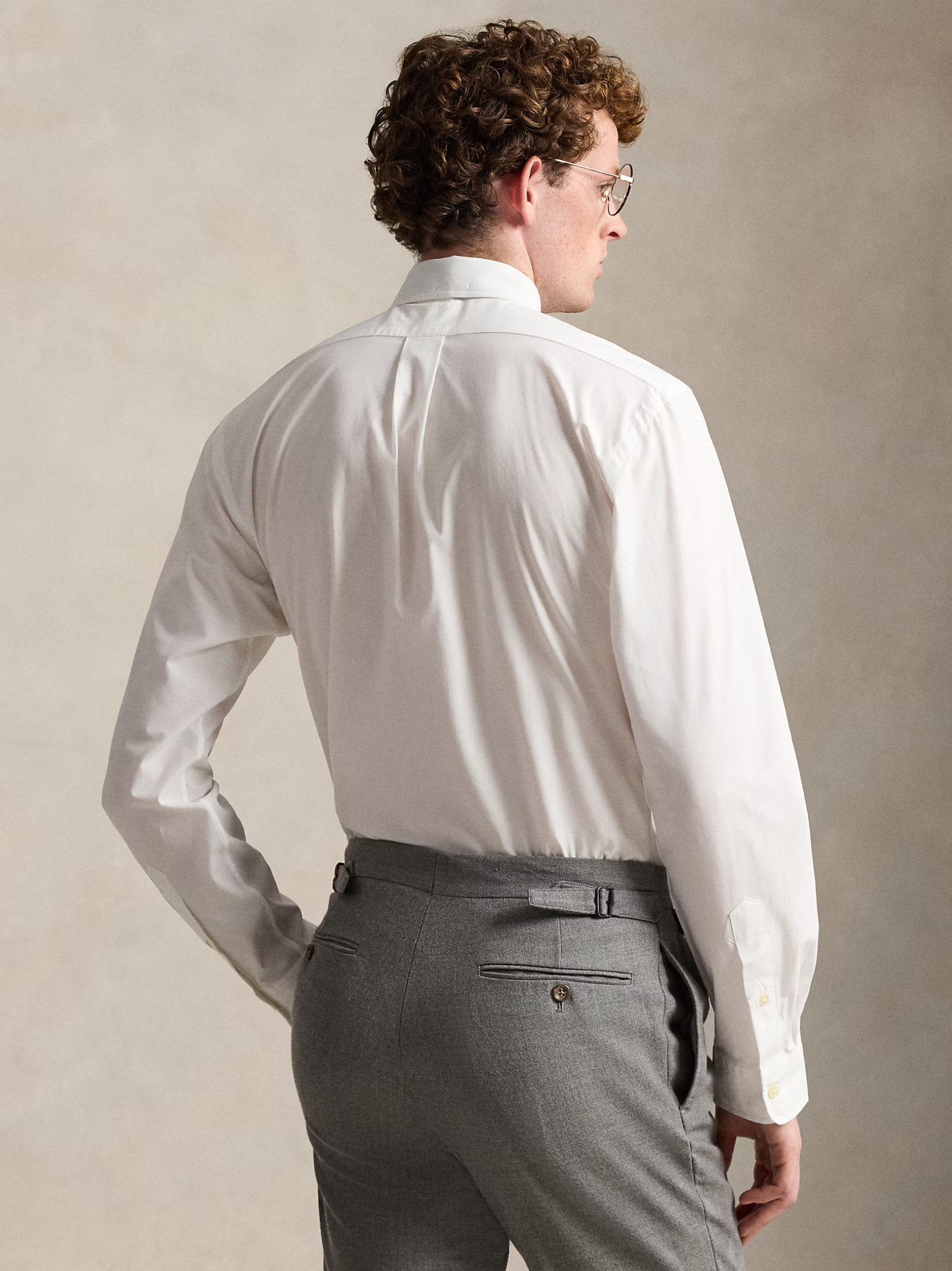 RALPH LAUREN Custom Fit Stretch Poplin Shirt White
