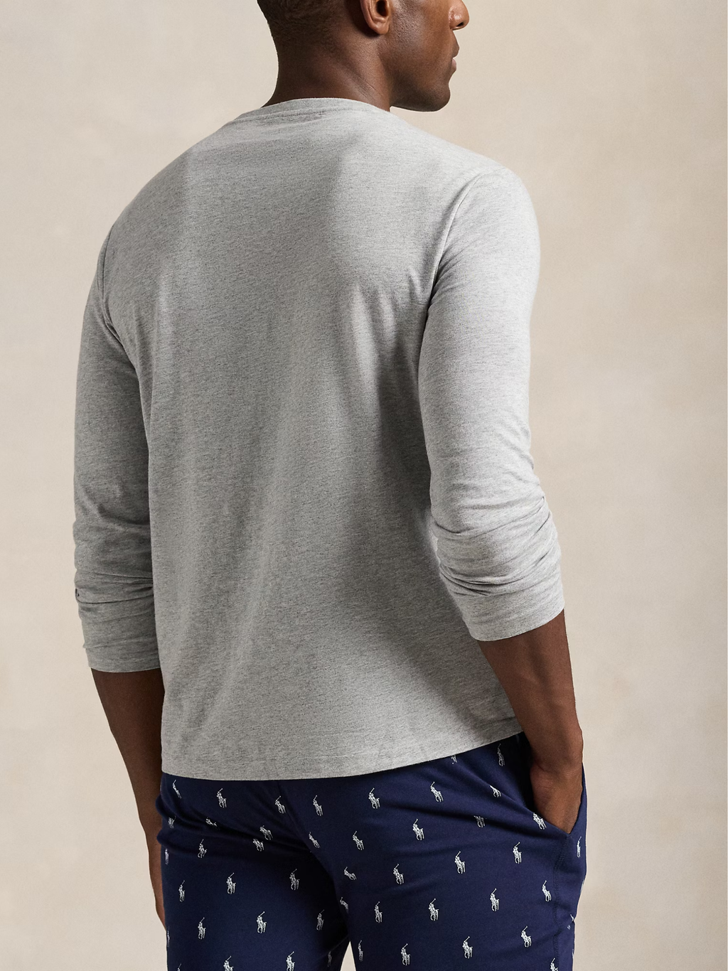 RALPH LAUREN Cotton Jersey Sleep Shirt Andover Heather