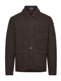 RALPH LAUREN Wool-Blend Utility Shirt Jacket Dark Brown