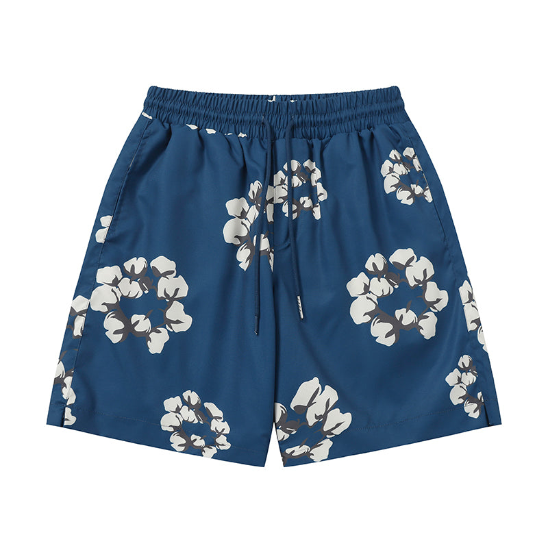 Denim Tears Shorts Yellow flower woven