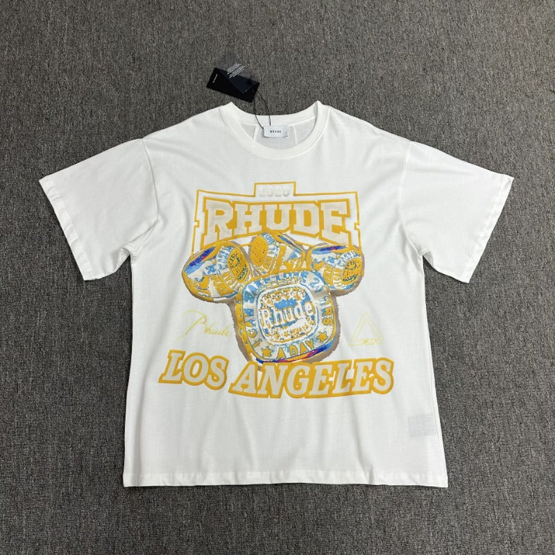 Rhude T-shirt Micro Label Champion Ring Printed Short Sleeve T-shirt