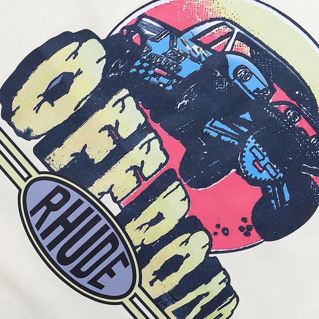 Rhude T-shirts Off-Road Vehicle Printed Cotton Casual Short Sleeve Men and Women