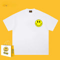Drew T-shirts Smiley Face Print Short Sleeve Loose