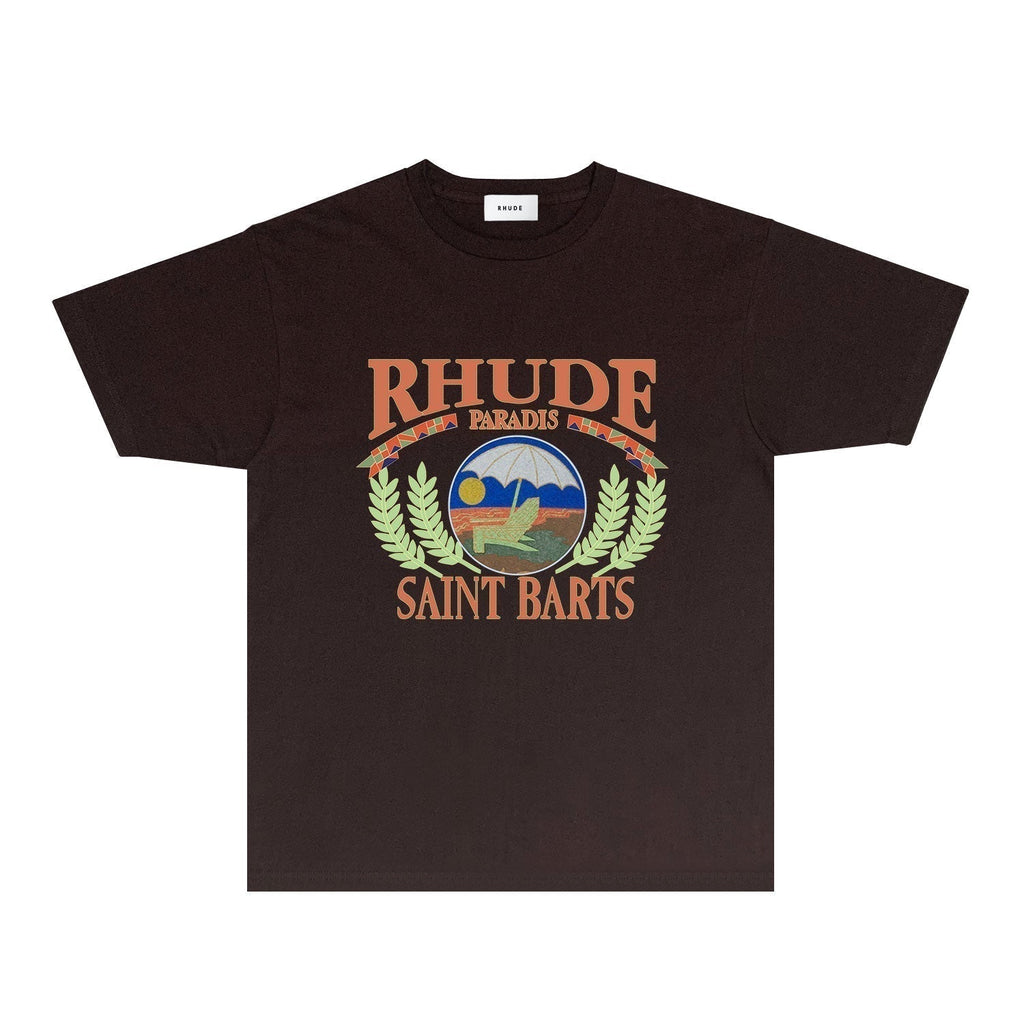 Rhude T-shirts Printed Trendy Pure Cotton