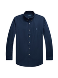 RALPH LAUREN Custom Fit Stretch Poplin Shirt Newport Navy