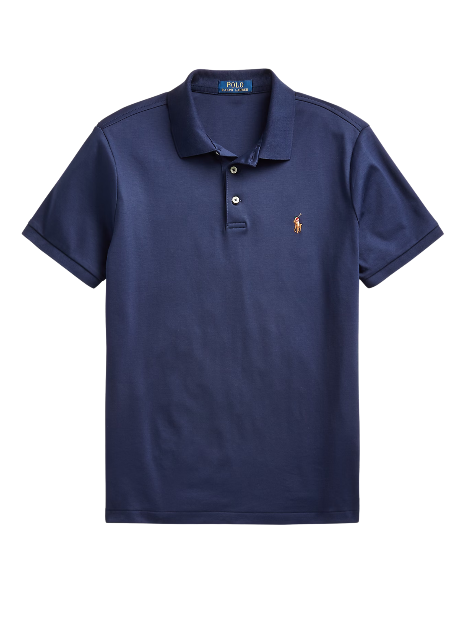 RALPH LAUREN Custom Slim Fit Soft Cotton Polo Shirt Refined Navy