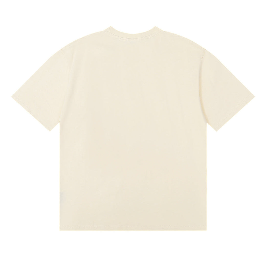 Rhude T-shirts Flag Badge Cotton Casual Short Sleeve Men and Women