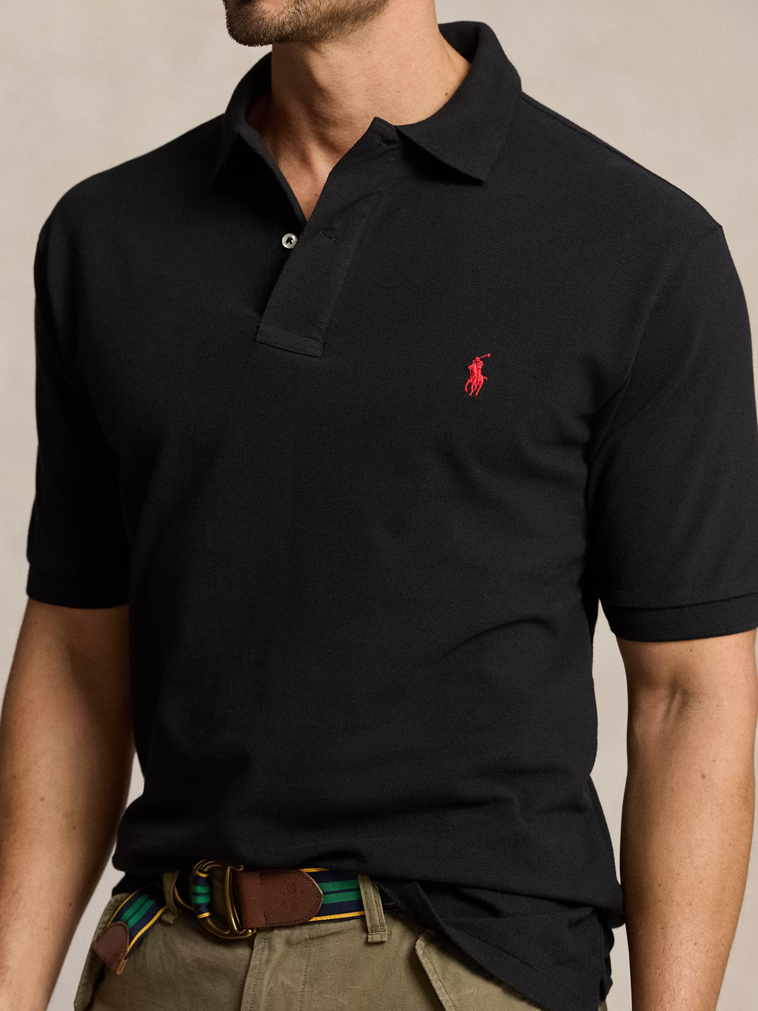 RALPH LAUREN The Iconic Mesh Polo Shirt Black
